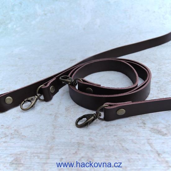 Kožené dlouhé ucho/popruh crossbody, šířka 1,9 cm
