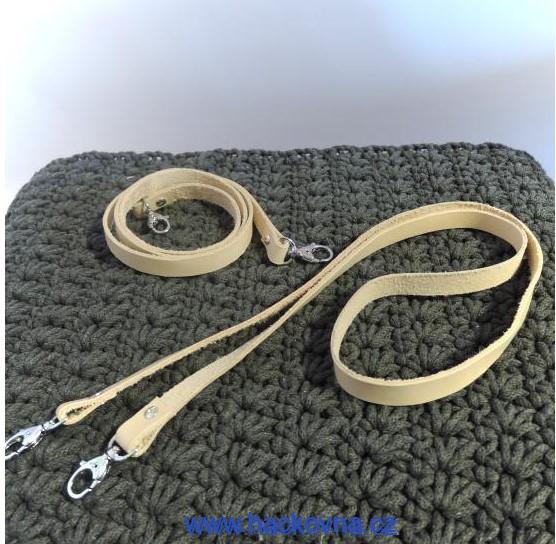 Kožené dlouhé ucho/popruh crossbody, šířka 1,9 cm
