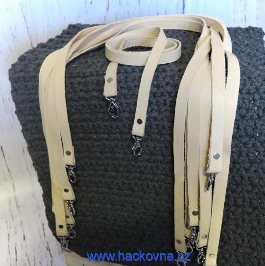 Kožené dlouhé ucho/popruh crossbody, šířka 1,9 cm