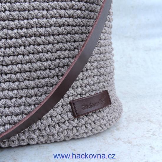Návod č. 1 - BALÍČEK - Velká háčkovaná kabelka s magnetickým zapínáním, kožené úchyty (KŮŽE ČOKOLÁDOVÉ BARVY)